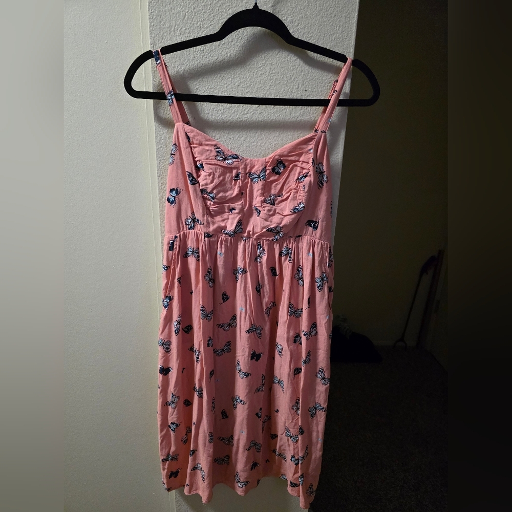 Torrid Coral Dress with Butterfly Pattern